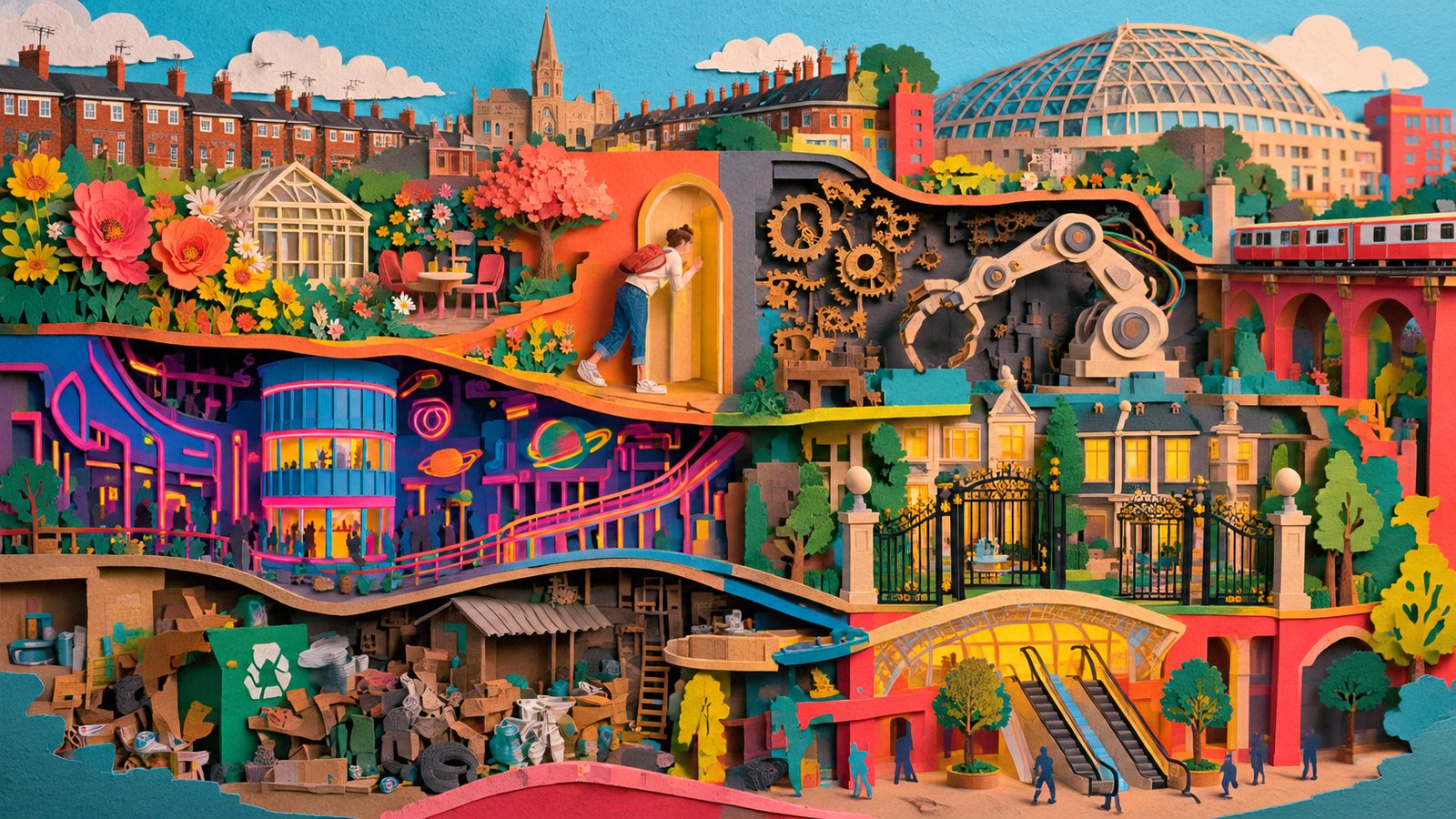 Papierkunst-Illustration